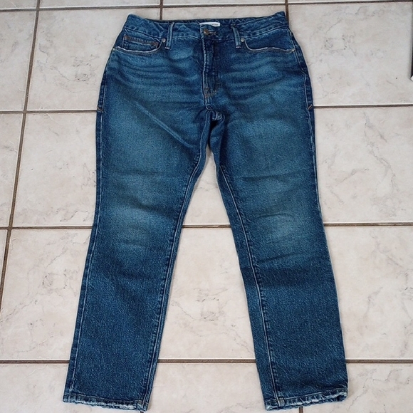 Good American Dark Blue Straight Leg Jeans - Picture 1 of 7